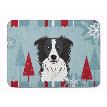 Carolines Treasures Winter Holiday Border Collie Machine Washable Memory Foam Mat BB1737RUG